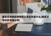 国家区块链应用候选公司名称是什么[国家公布的区块链公司]